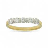 Five Stone Diamond Ring 0.50ct Certificated Round Brilliant Cut in 18ct Yellow & White Gold