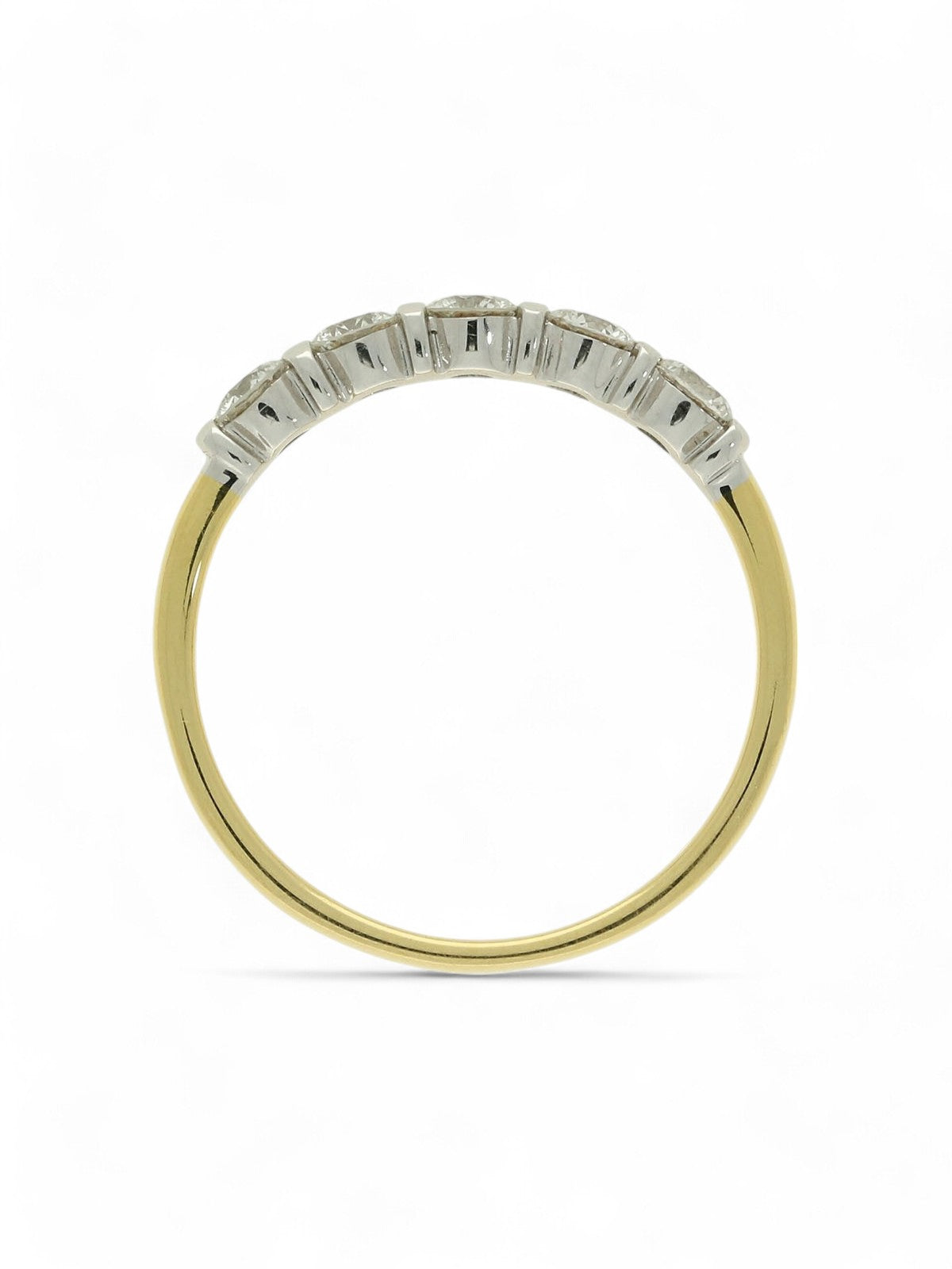 Five Stone Diamond Ring 0.50ct Certificated Round Brilliant Cut in 18ct Yellow & White Gold