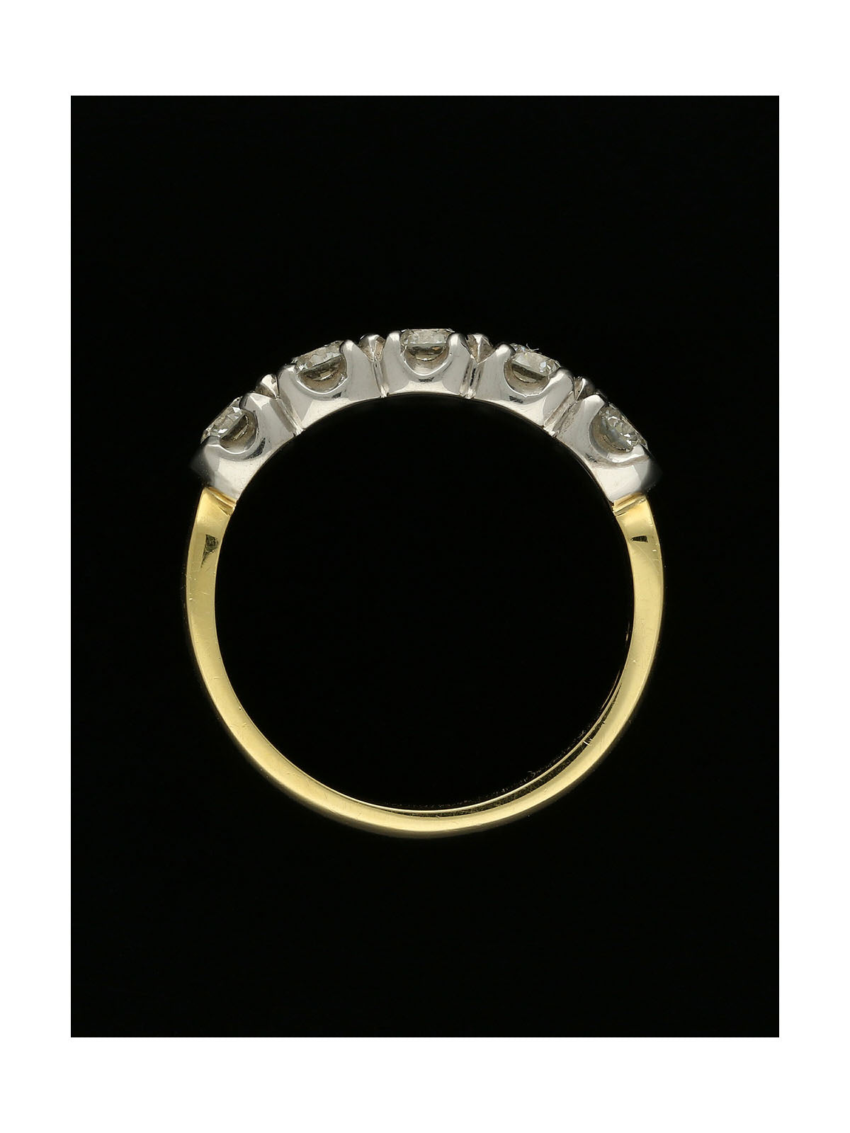 Diamond Round Brilliant Five Stone Half Eternity Ring in 18ct Yellow & White Gold
