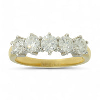 Five Stone Diamond Ring 1.26ct Round Brilliant Cut in 18ct Yellow & White Gold