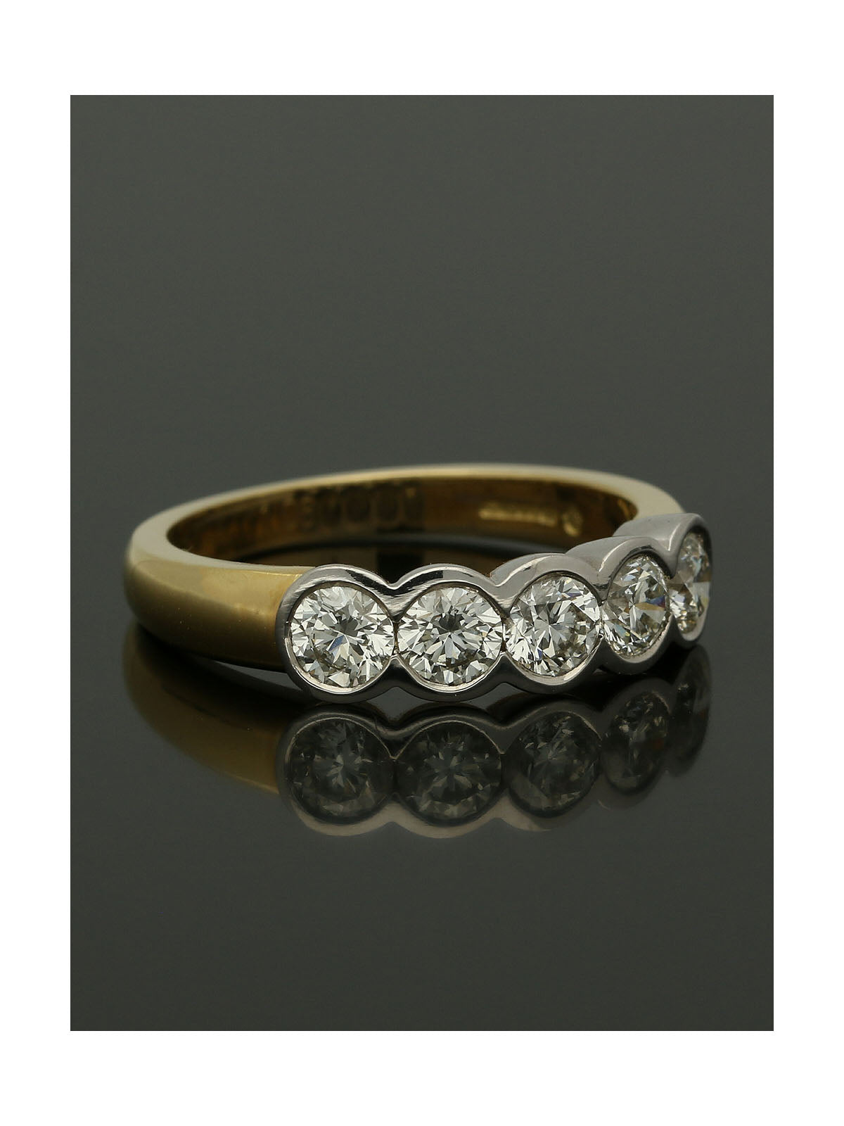 Diamond Round Brilliant Five Stone Half Eternity Ring in 18ct Yellow & White Gold