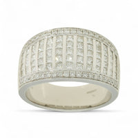 SALE Diamond Cluster Ring 1.38ct Round Brilliant & Princess Cut in 18ct White Gold