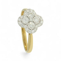 Diamond Floral Cluster Ring 0.46ct Round Brilliant Cut in 18ct Yellow and White Gold