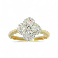 Diamond Floral Cluster Ring 0.46ct Round Brilliant Cut in 18ct Yellow and White Gold