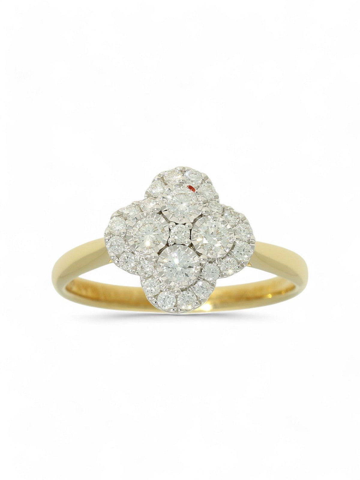 Diamond Floral Cluster Ring 0.46ct Round Brilliant Cut in 18ct Yellow and White Gold