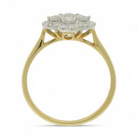 Diamond Floral Cluster Ring 0.46ct Round Brilliant Cut in 18ct Yellow and White Gold