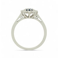 Sapphire & Diamond Cluster Ring in 18ct White Gold