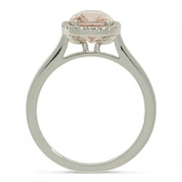 Morganite & Diamond Cluster Ring in 18ct White Gold