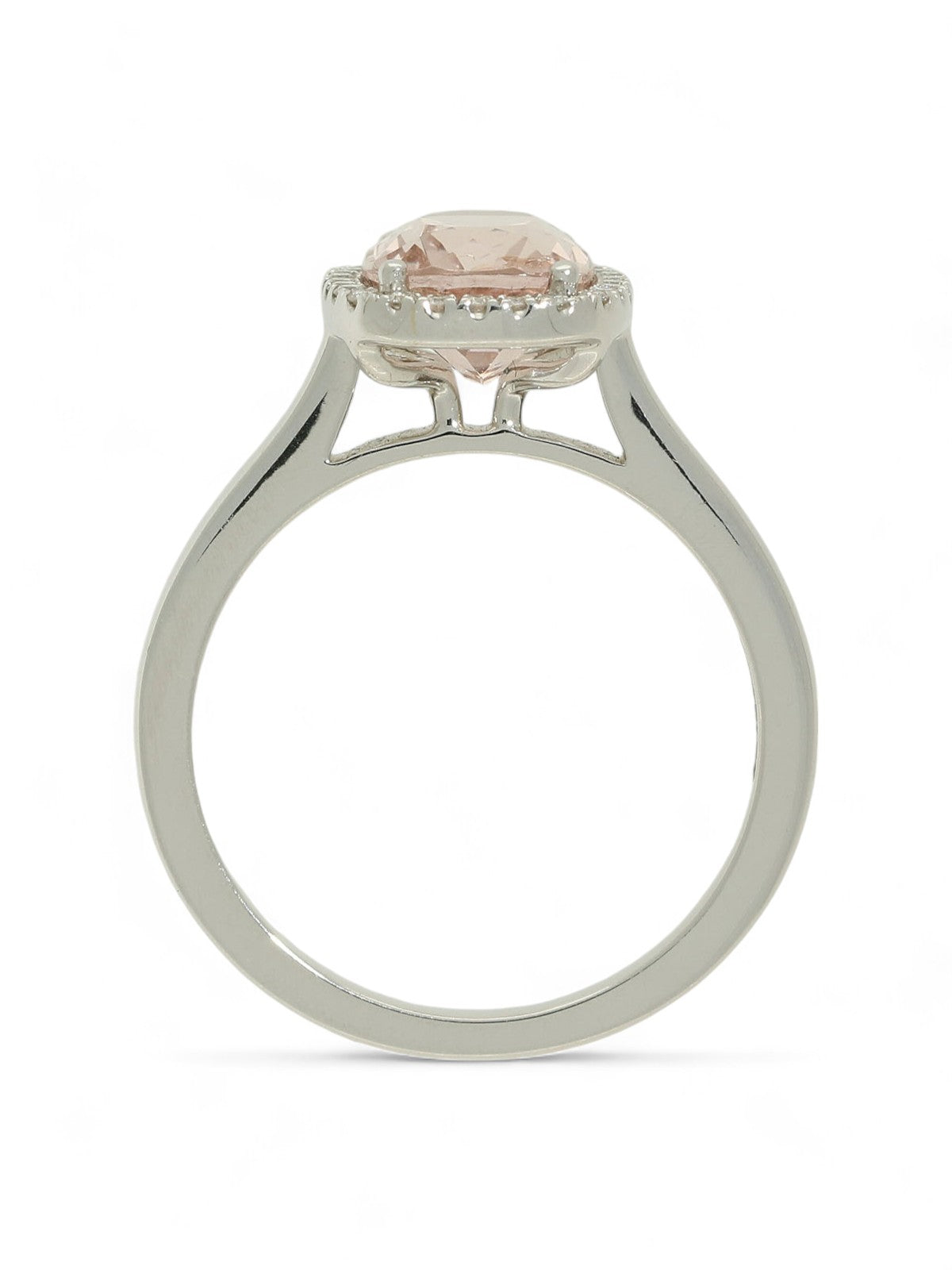 Morganite & Diamond Cluster Ring in 18ct White Gold