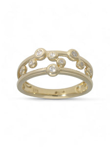 Diamond Cluster Ring 0.11ct Round Brilliant Cut in 9ct Yellow Gold