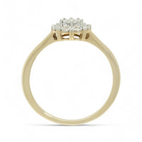 Diamond Floral Cluster Miracle Set Ring in 9ct Yellow Gold