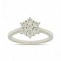 Diamond Cluster Miracle Set Ring 0.17ct Round Brilliant Cut in 9ct White Gold