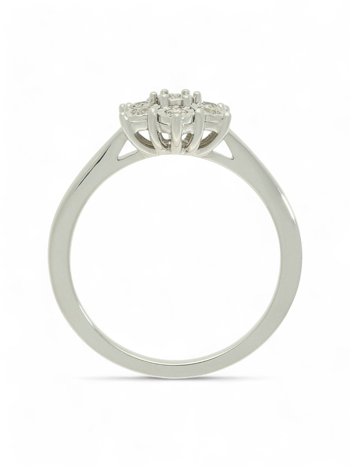 Diamond Cluster Miracle Set Ring 0.17ct Round Brilliant Cut in 9ct White Gold