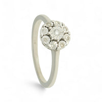 Diamond Floral Cluster Miracle Set Ring in 9ct White Gold