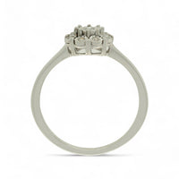 Diamond Floral Cluster Miracle Set Ring in 9ct White Gold