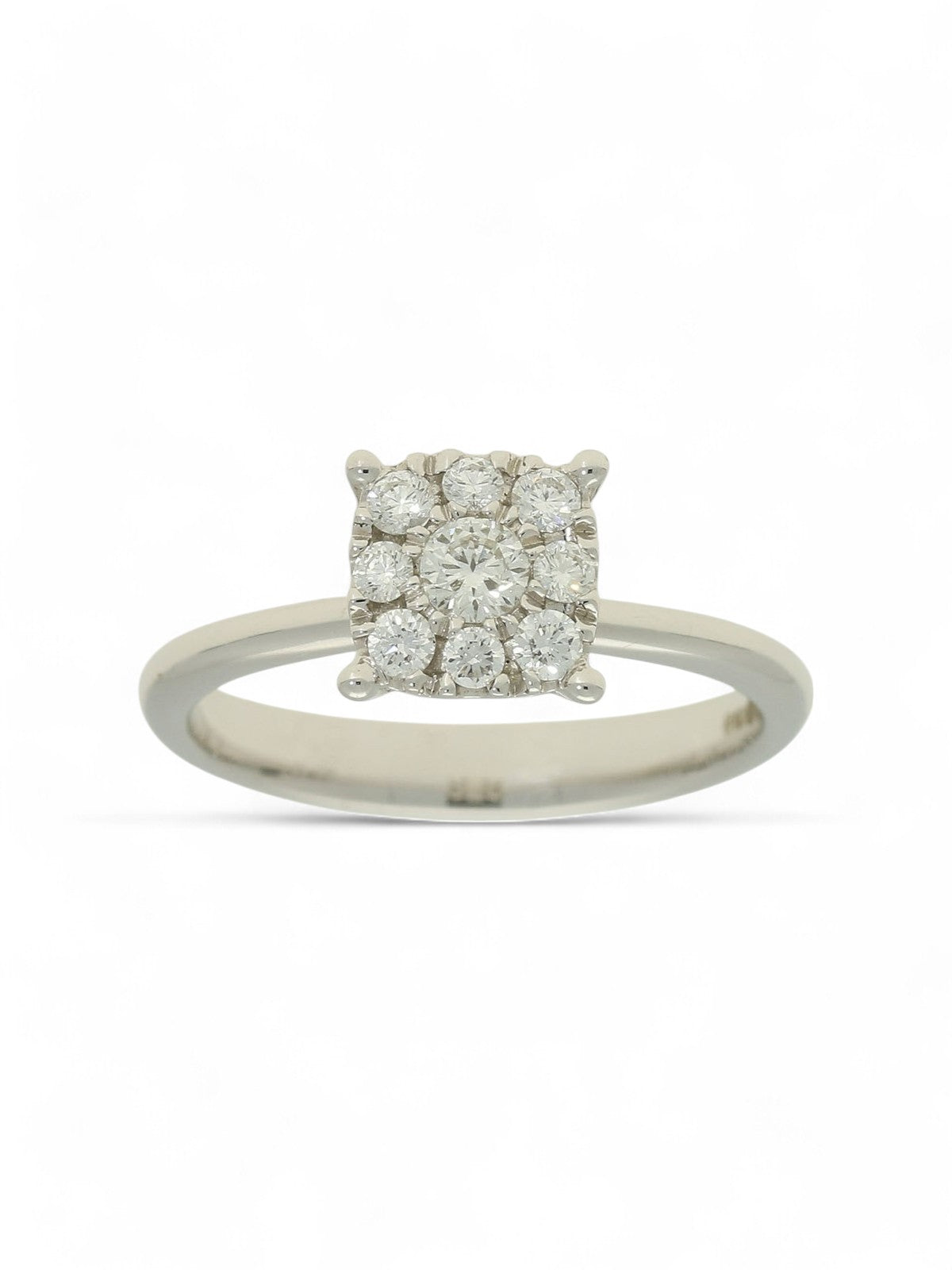 SALE Diamond Cluster Ring 0.36ct Round Brilliant Cut in 18ct White Gold