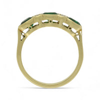 Emerald & Diamond Seven Stone Ring in 18ct Yellow Gold