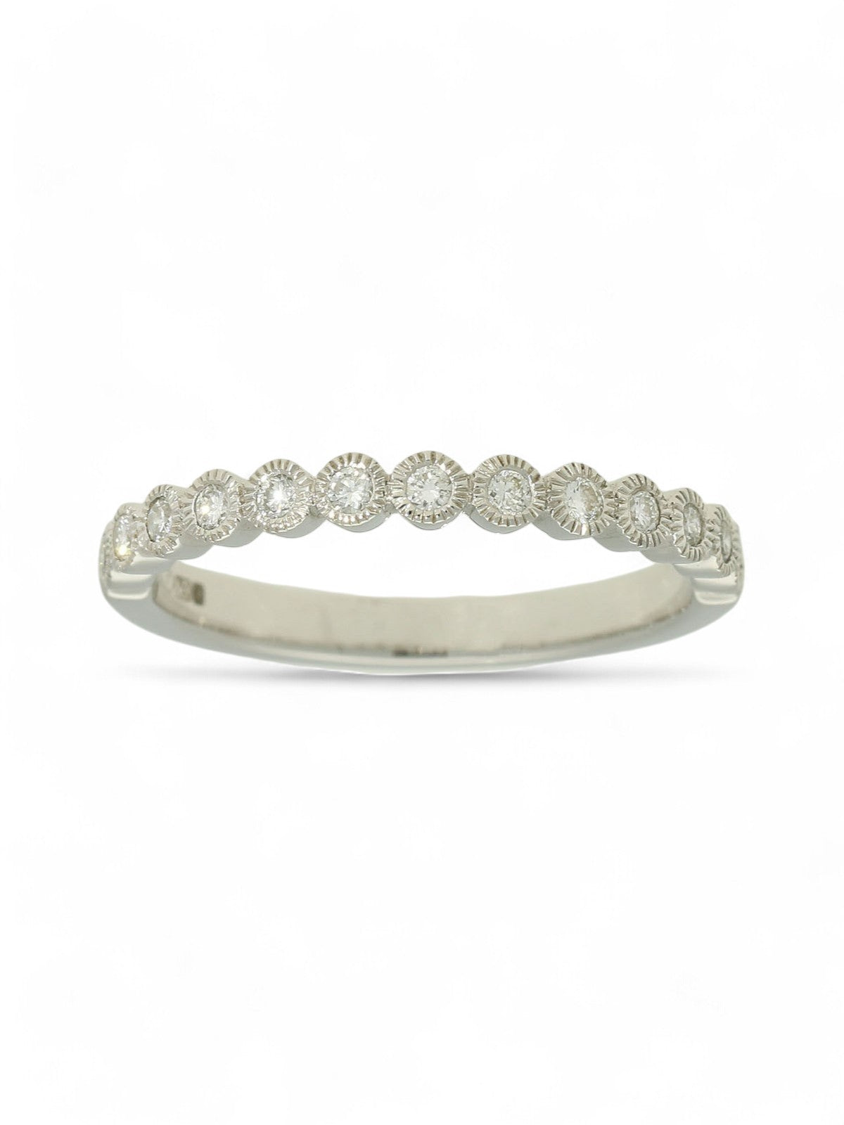 Diamond Half Eternity Ring 0.25ct Certificated Round Brilliant Cut in 18ct White Gold