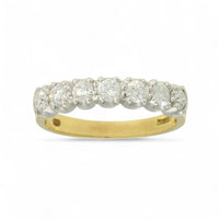 Pre Owned Diamond Half Eternity Ring 0.58ct Round Brilliant Cut in 18ct Yellow & White Gold