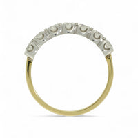 Pre Owned Diamond Half Eternity Ring 0.58ct Round Brilliant Cut in 18ct Yellow & White Gold