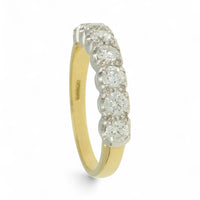 Diamond Half Eternity Ring 0.84ct Round Brilliant Cut in 18ct Yellow & White Gold