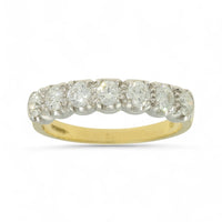 Diamond Half Eternity Ring 0.84ct Round Brilliant Cut in 18ct Yellow & White Gold