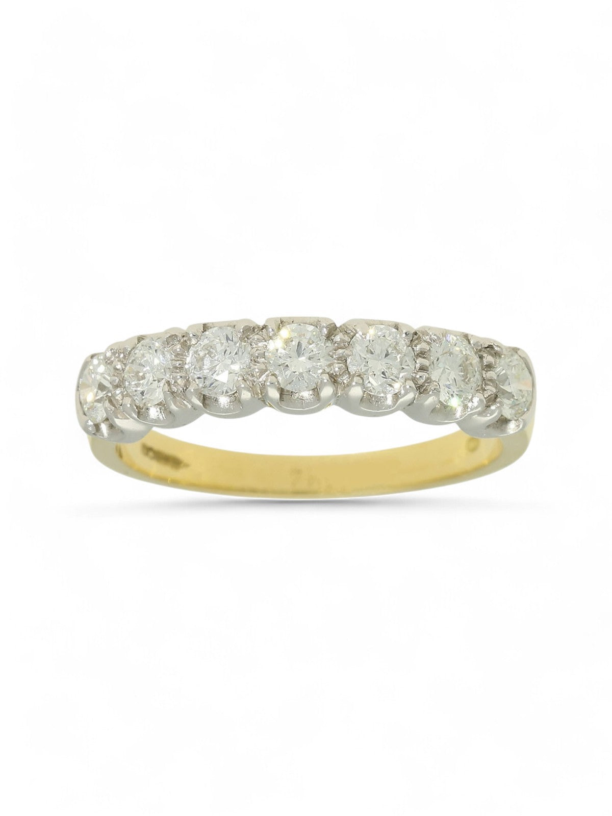 Diamond Half Eternity Ring 0.84ct Round Brilliant Cut in 18ct Yellow & White Gold