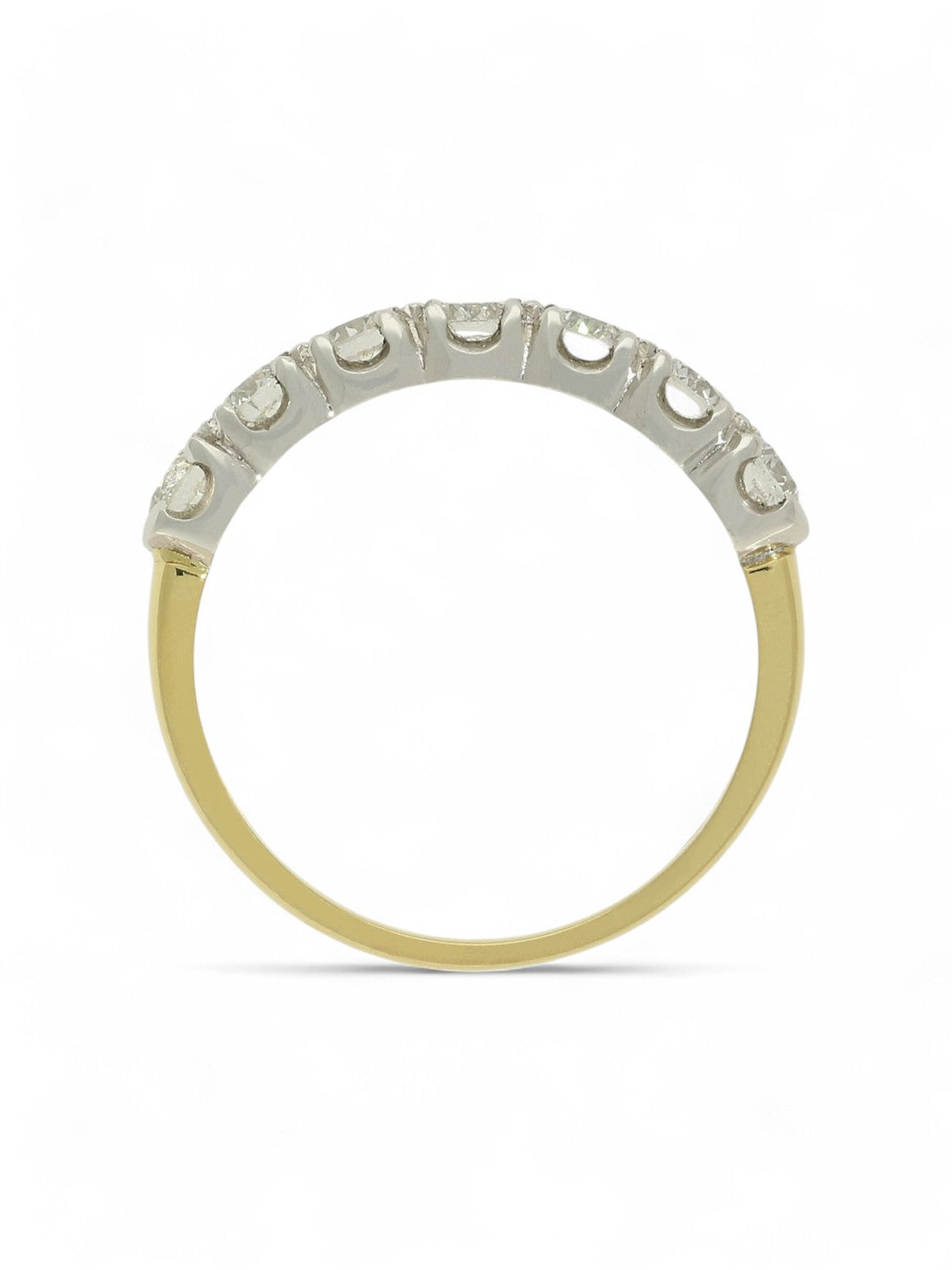 Diamond Half Eternity Ring 0.84ct Round Brilliant Cut in 18ct Yellow & White Gold