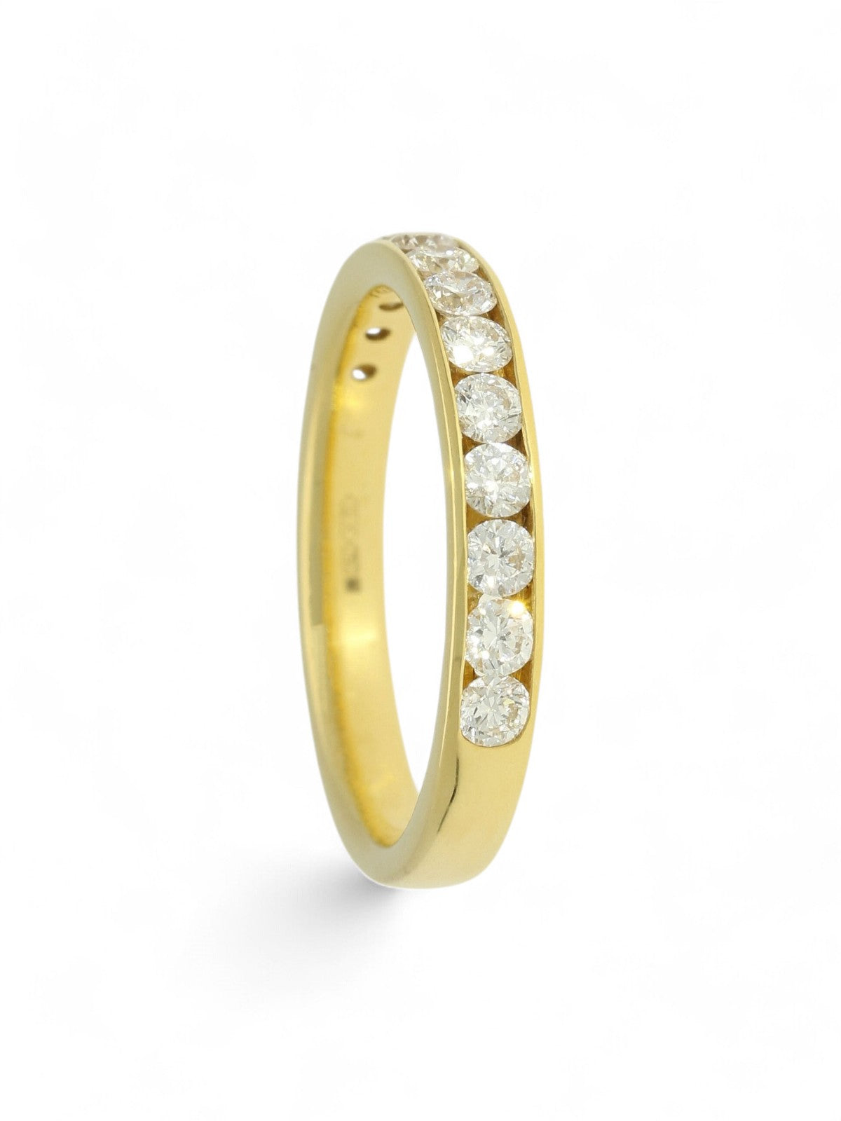 Diamond Half Eternity Ring Certificated 0.75ct Round Brilliant Cut in 18ct Yellow Gold