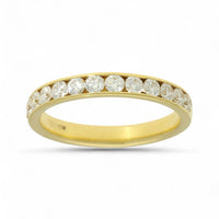 Diamond Half Eternity Ring Certificated 0.75ct Round Brilliant Cut in 18ct Yellow Gold