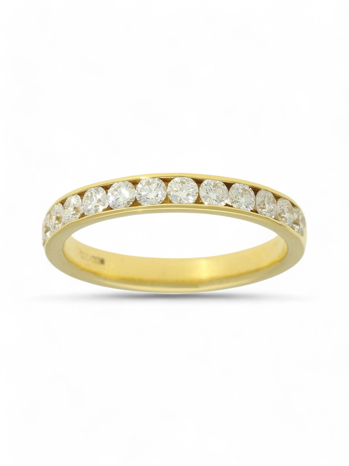 Diamond Half Eternity Ring Certificated 0.75ct Round Brilliant Cut in 18ct Yellow Gold