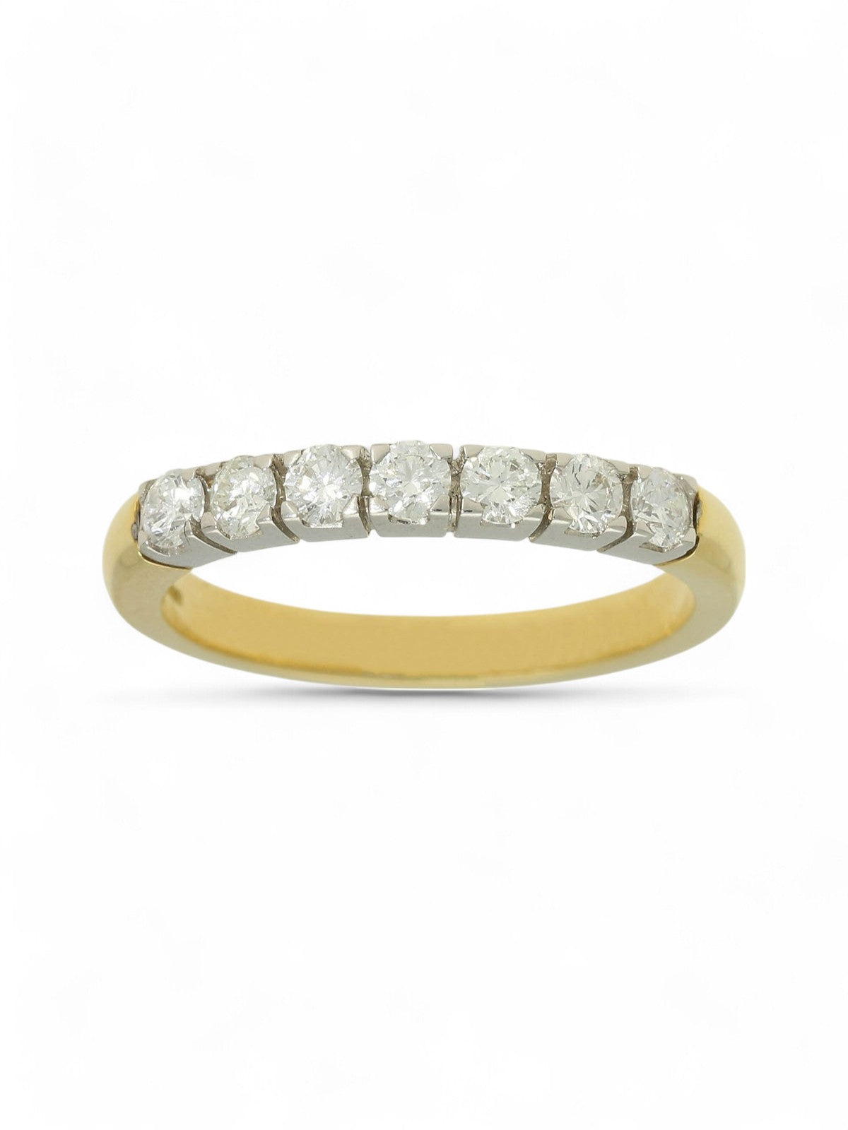 Diamond Half Eternity Ring 0.45ct Round Brilliant Cut in 18ct Yellow & White Gold