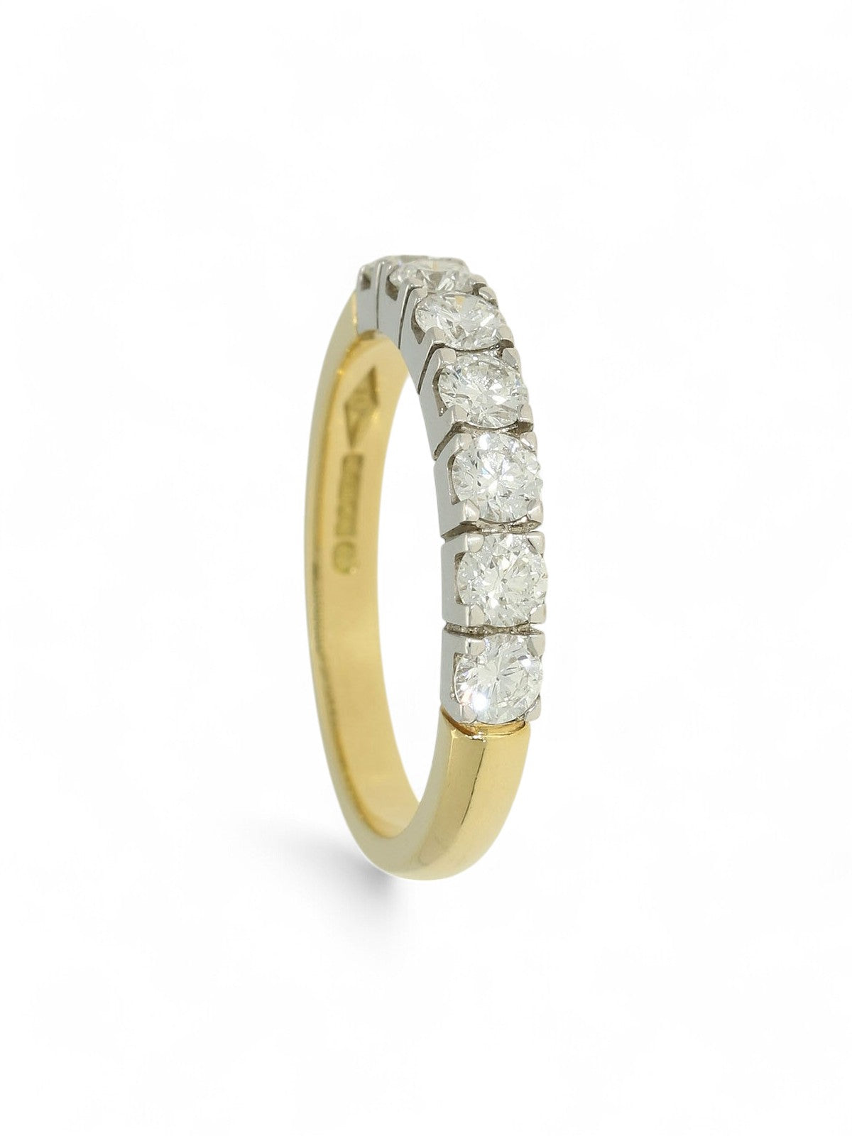 Diamond Half Eternity Ring 0.67ct Round Brilliant Cut in 18ct Yellow & White Gold