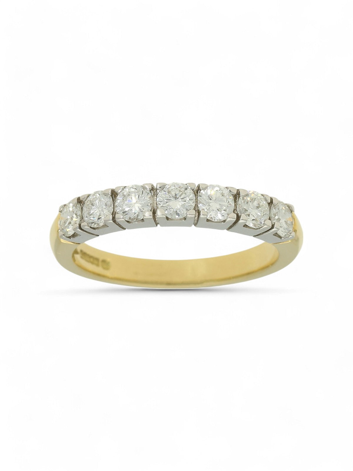 Diamond Half Eternity Ring 0.67ct Round Brilliant Cut in 18ct Yellow & White Gold