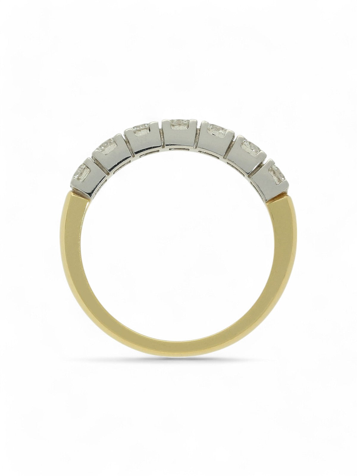 Diamond Half Eternity Ring 0.67ct Round Brilliant Cut in 18ct Yellow & White Gold