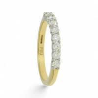 Diamond Half Eternity Ring 0.49ct Round Brilliant Cut in 18ct Yellow & White Gold