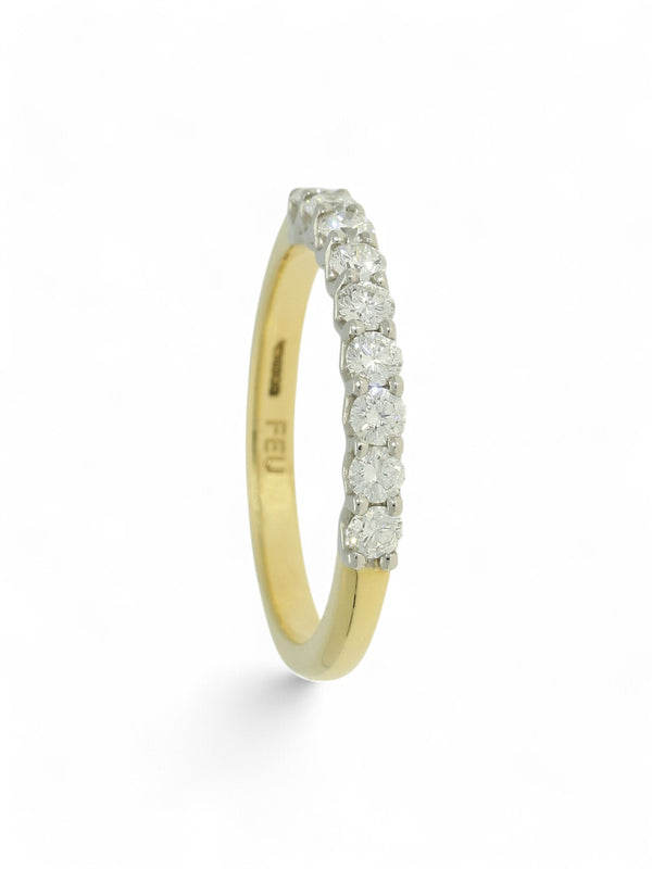 Diamond Half Eternity Ring 0.49ct Round Brilliant Cut in 18ct Yellow & White Gold