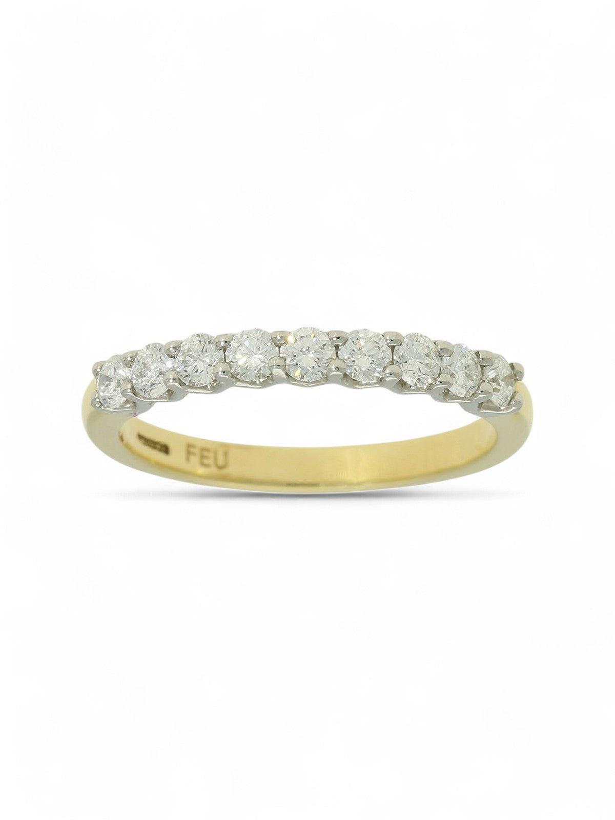 Diamond Half Eternity Ring 0.49ct Round Brilliant Cut in 18ct Yellow & White Gold