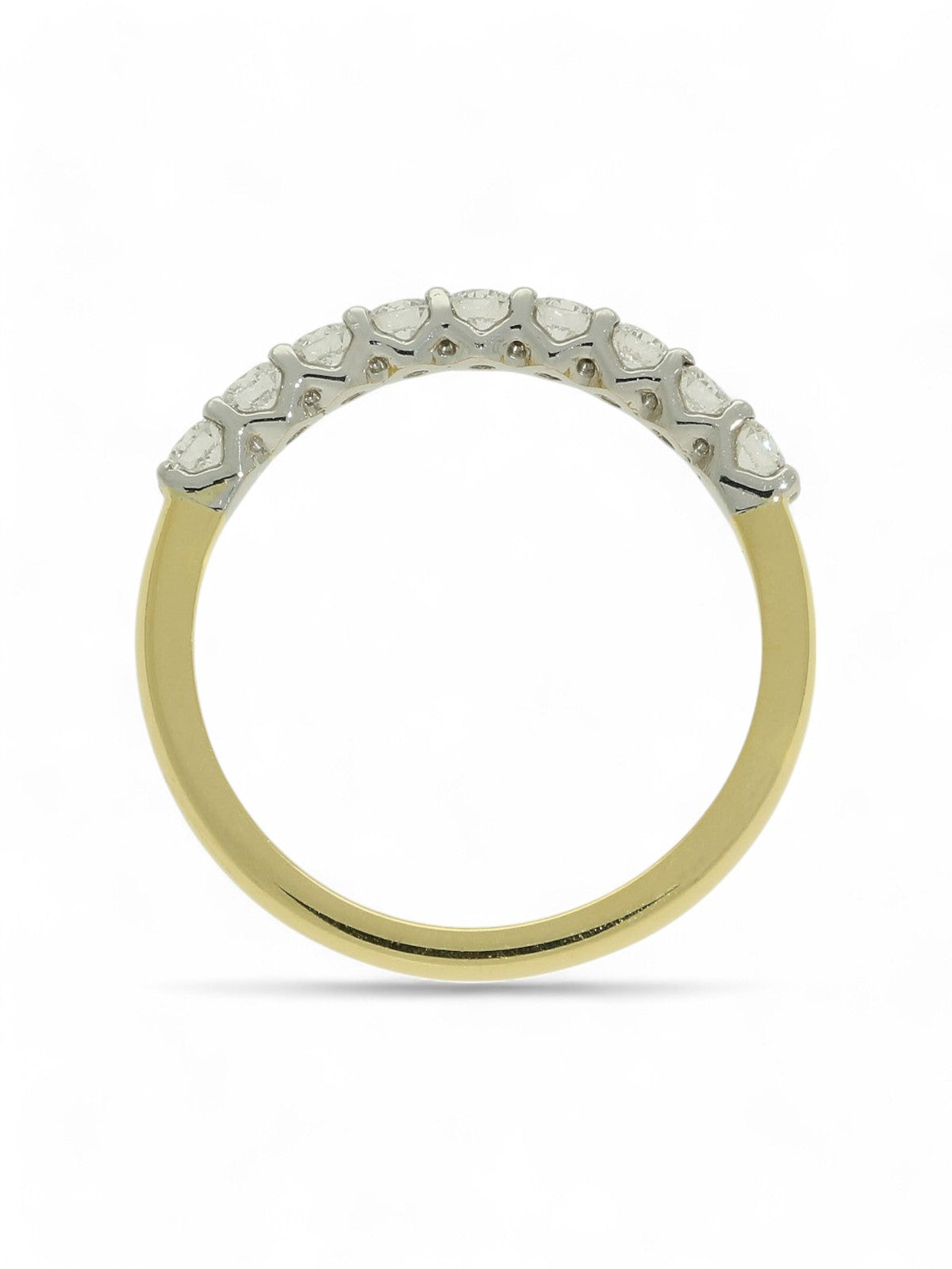 Diamond Half Eternity Ring 0.49ct Round Brilliant Cut in 18ct Yellow & White Gold