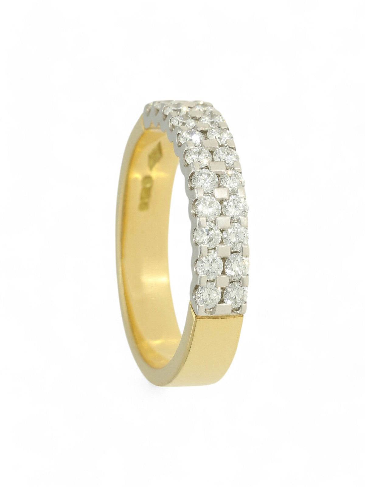 Diamond Half Eternity Ring 0.62ct Round Brilliant Cut in 18ct Yellow Gold and Platinum