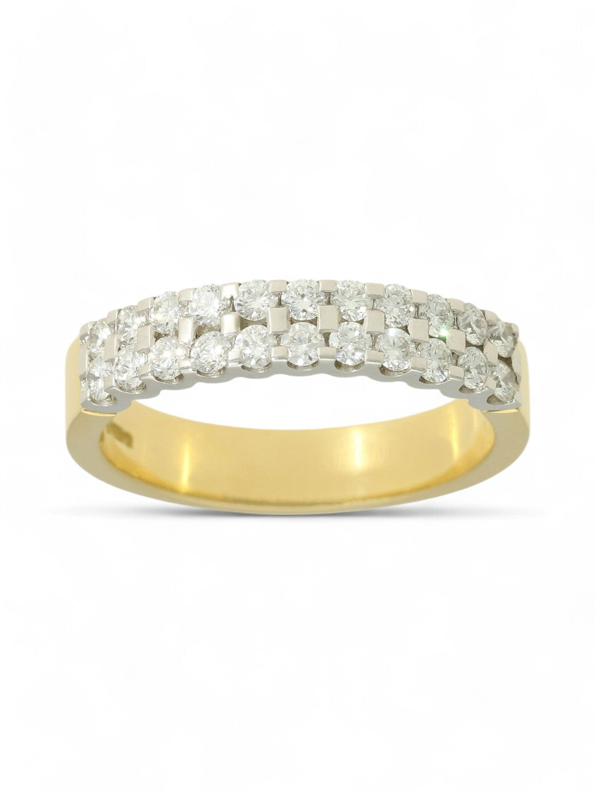 Diamond Half Eternity Ring 0.62ct Round Brilliant Cut in 18ct Yellow Gold and Platinum