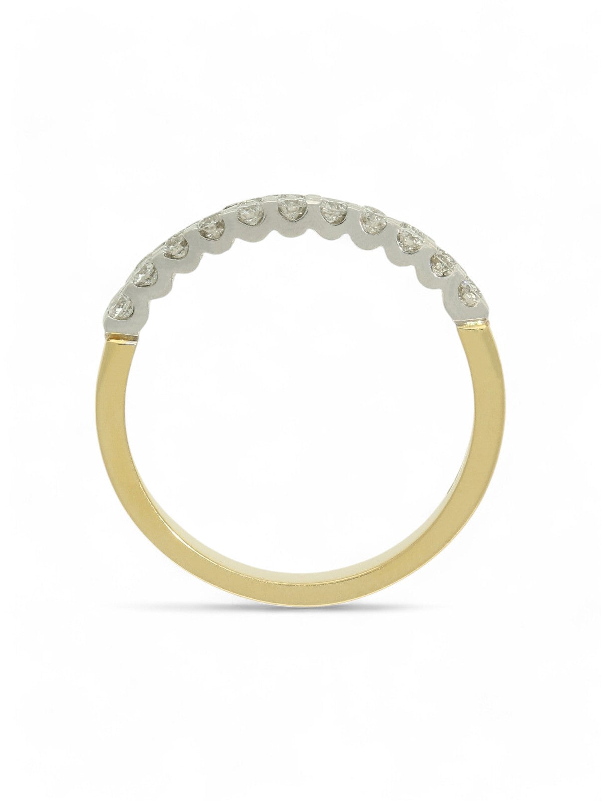 Diamond Half Eternity Ring 0.62ct Round Brilliant Cut in 18ct Yellow Gold and Platinum