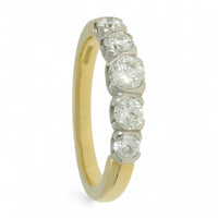 Diamond Five Stone Half Eternity Ring in 18ct Yellow Gold & Platinum