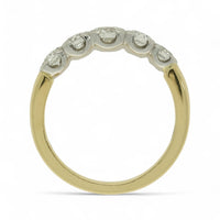 Diamond Five Stone Half Eternity Ring in 18ct Yellow Gold & Platinum