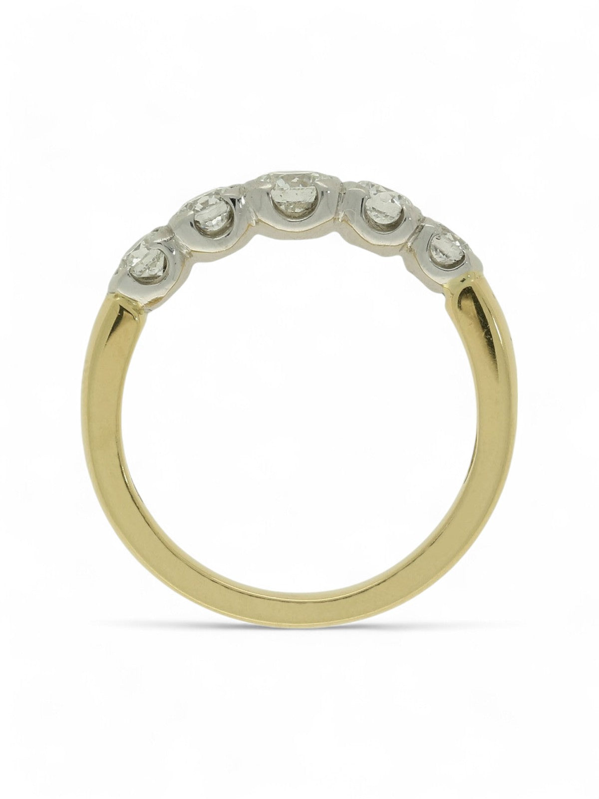 Diamond Five Stone Half Eternity Ring in 18ct Yellow Gold & Platinum