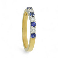 Sapphire & Diamond Half Eternity Ring in 18ct Yellow & White Gold