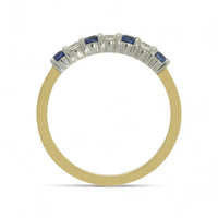 Sapphire & Diamond Half Eternity Ring in 18ct Yellow & White Gold