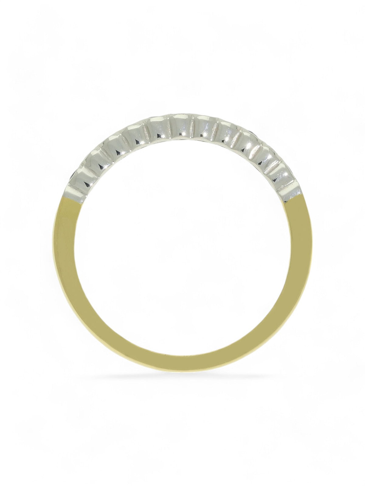 Sapphire & Diamond Half Eternity Ring in 18ct Yellow & White Gold