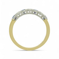 Sapphire & Diamond Half Eternity Ring in 18ct Yellow & White Gold