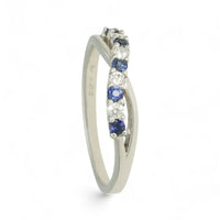 Sapphire & Diamond Half Eternity Ring in 18ct White Gold